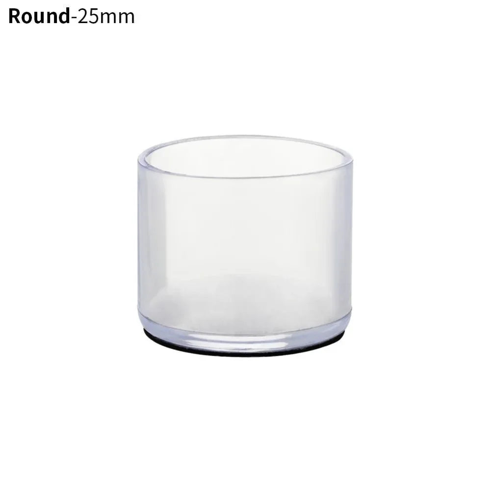 16Pcs 16/19/25/30mm Chair Leg Cap Rubber Feet-Protector Pads Non-slip Transparent Table Covers Furniture Leveling Feet Decor