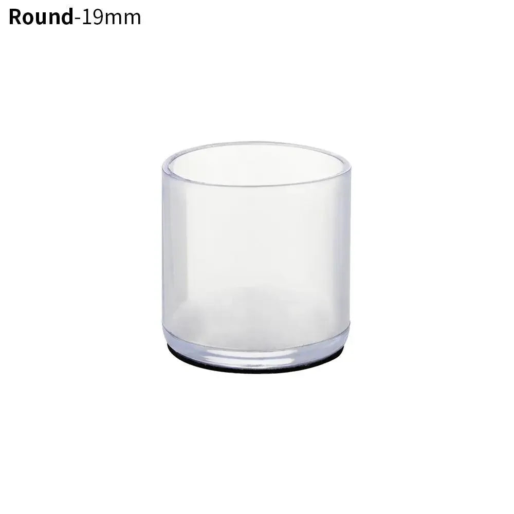 16Pcs 16/19/25/30mm Chair Leg Cap Rubber Feet-Protector Pads Non-slip Transparent Table Covers Furniture Leveling Feet Decor