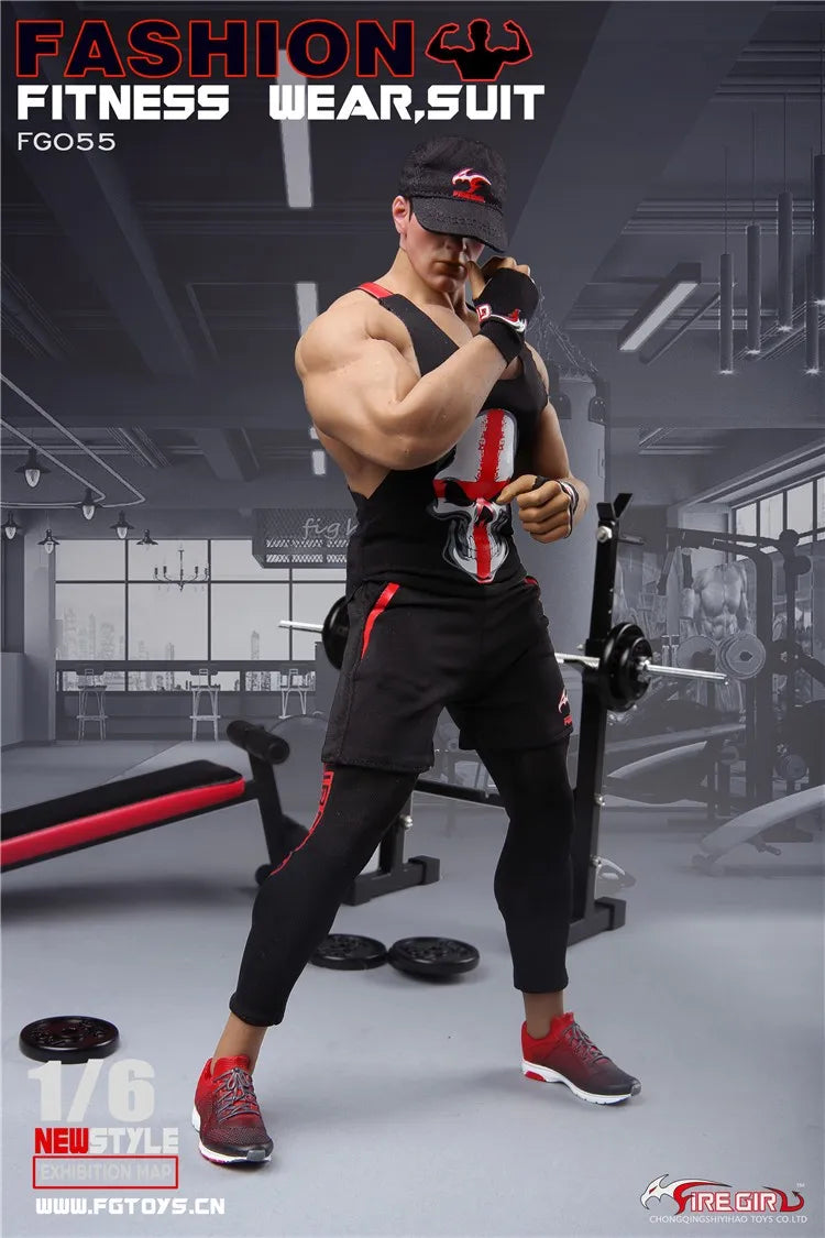 Fire Girl Toys FG055 1/6 Male Fitness  Wear Suit Fashion Sprot Clothes gym clothes Model Fit 12'' Action Figure Body Dolls