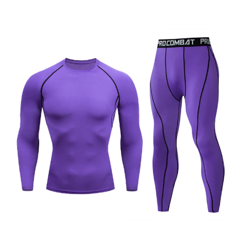 2025 Men's Running Set Gym Jogging Thermo underwear xxxxl Second skin Compression Fitness MMA rashgard Male Quick dry Track suit