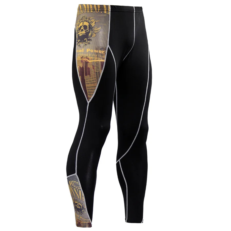 Compression Basketball Leggings Men Running Tights Second Skin Gym Workout Pants Sport Rash Guard Male Jogging Suits Black